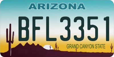 AZ license plate BFL3351