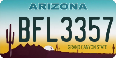 AZ license plate BFL3357