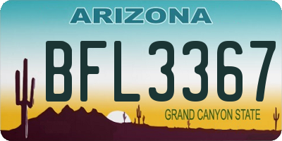 AZ license plate BFL3367
