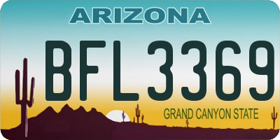 AZ license plate BFL3369