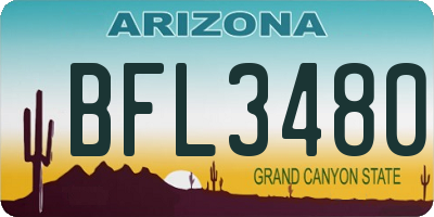AZ license plate BFL3480