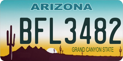 AZ license plate BFL3482