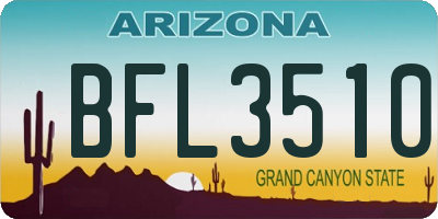 AZ license plate BFL3510