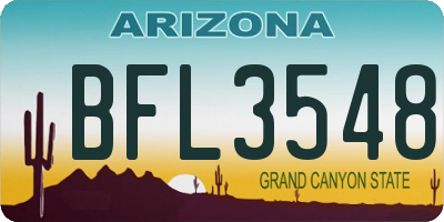 AZ license plate BFL3548