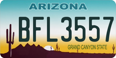 AZ license plate BFL3557