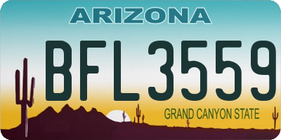 AZ license plate BFL3559