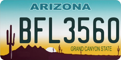 AZ license plate BFL3560