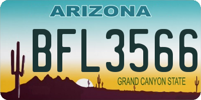 AZ license plate BFL3566