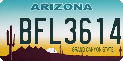 AZ license plate BFL3614
