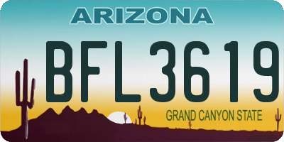 AZ license plate BFL3619