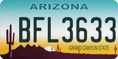 AZ license plate BFL3633