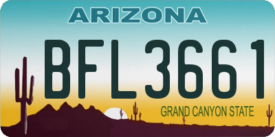 AZ license plate BFL3661