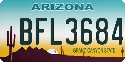 AZ license plate BFL3684