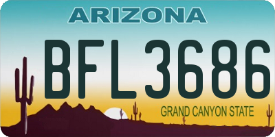 AZ license plate BFL3686