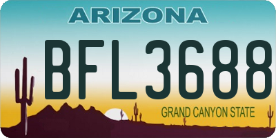 AZ license plate BFL3688