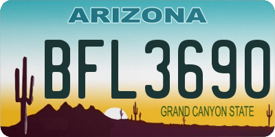 AZ license plate BFL3690