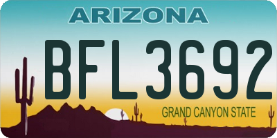 AZ license plate BFL3692
