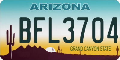 AZ license plate BFL3704