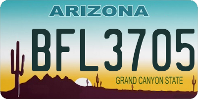 AZ license plate BFL3705
