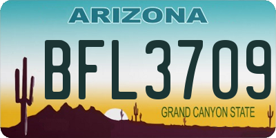 AZ license plate BFL3709