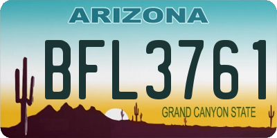 AZ license plate BFL3761