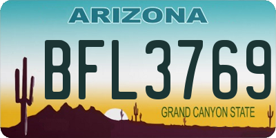 AZ license plate BFL3769