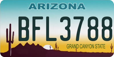 AZ license plate BFL3788
