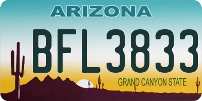 AZ license plate BFL3833