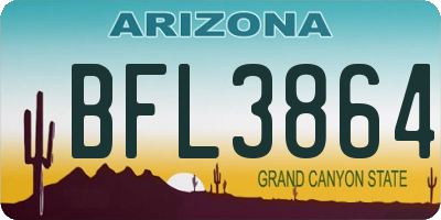 AZ license plate BFL3864