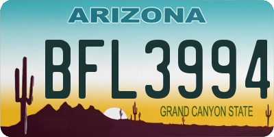 AZ license plate BFL3994