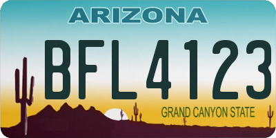 AZ license plate BFL4123