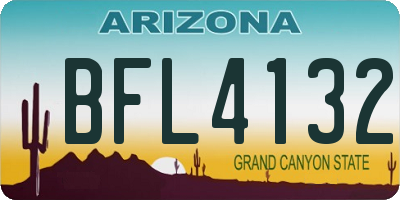 AZ license plate BFL4132