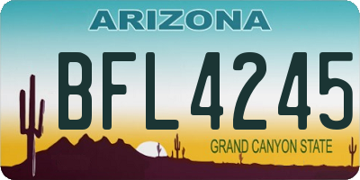 AZ license plate BFL4245