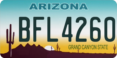 AZ license plate BFL4260