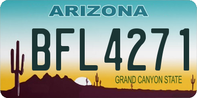 AZ license plate BFL4271