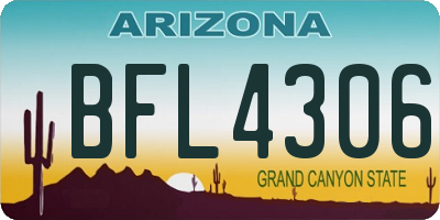 AZ license plate BFL4306