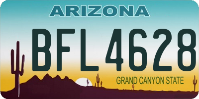 AZ license plate BFL4628