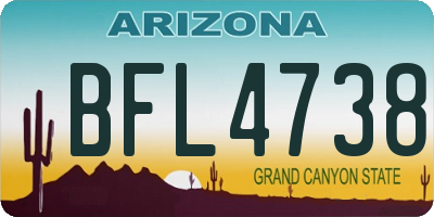 AZ license plate BFL4738