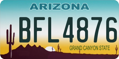 AZ license plate BFL4876