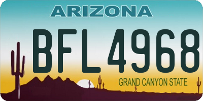 AZ license plate BFL4968