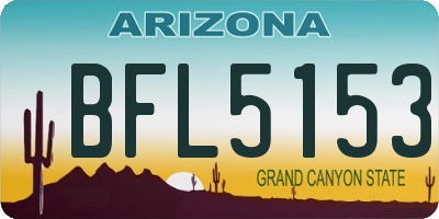 AZ license plate BFL5153
