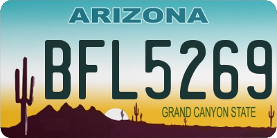 AZ license plate BFL5269