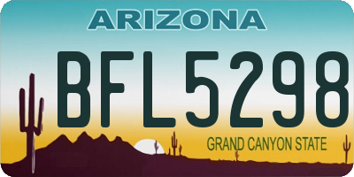 AZ license plate BFL5298