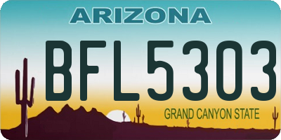 AZ license plate BFL5303