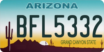 AZ license plate BFL5332