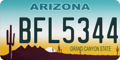 AZ license plate BFL5344