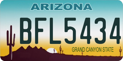 AZ license plate BFL5434
