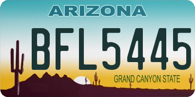 AZ license plate BFL5445