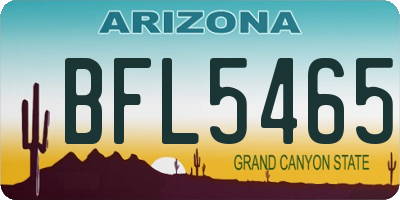 AZ license plate BFL5465