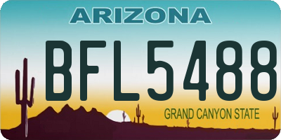 AZ license plate BFL5488